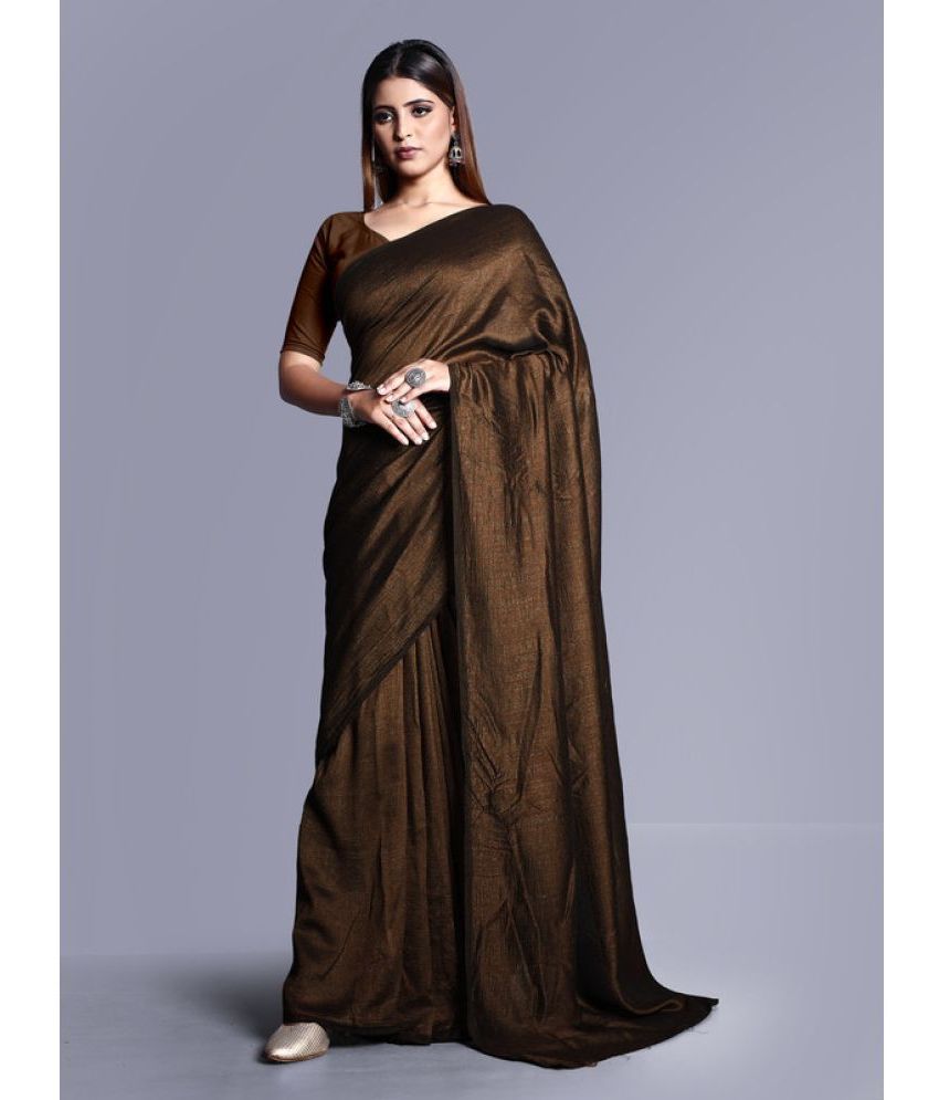     			Sanjana Silk - Brown Georgette Saree With Blouse Piece ( Pack of 1 )