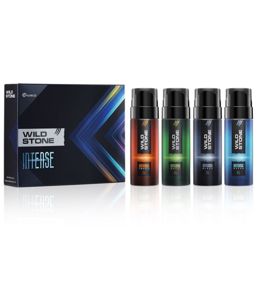     			Wild Stone Intense No Gas Deodorant Travel Pack with Black, Ocean, Trance and Wood Mini Deodorants for Men, Pack of 4 (40ml each)