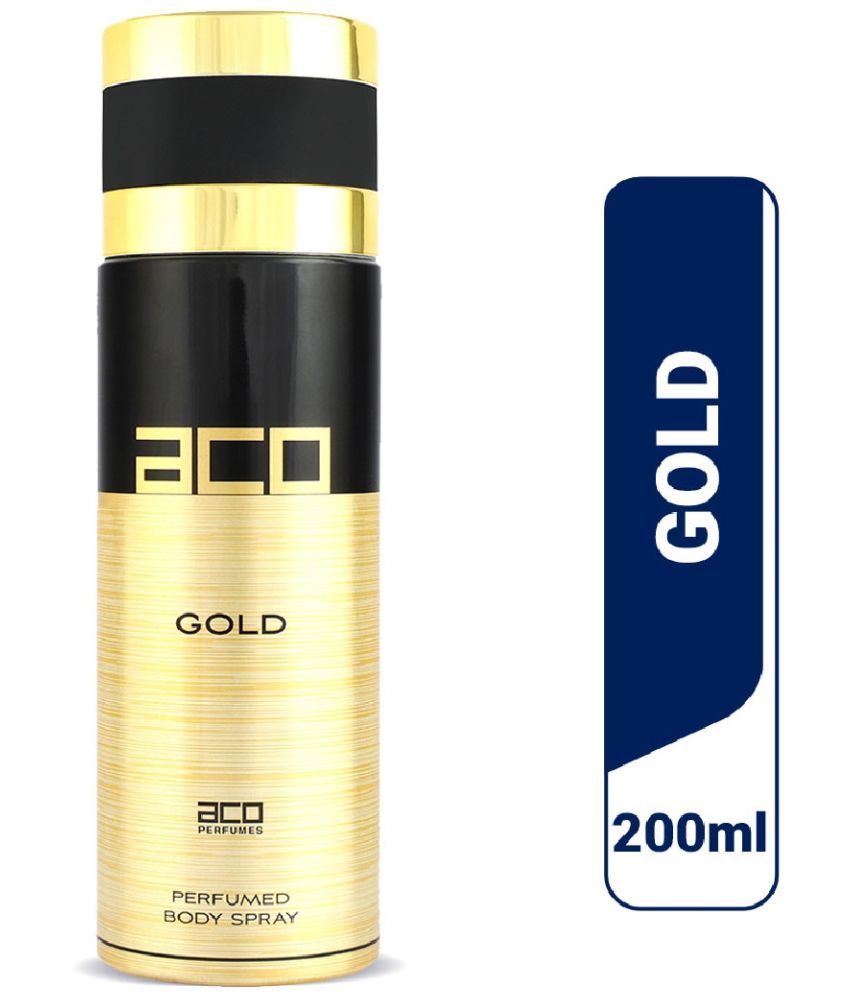     			aco perfumes - GOLD Perfumed Body Spray 200ml Perfume Body Spray for Unisex 200 ml ( Pack of 1 )