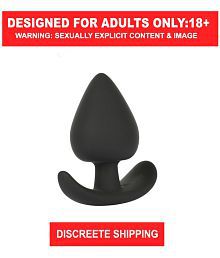 Black Anal Plug with Metal Ball Soft Speculum Massager Butt Plug Waterproof Reusable Anal Plug Comfortable Anal Sex Toys For Women Men Washable Anal Dilator
