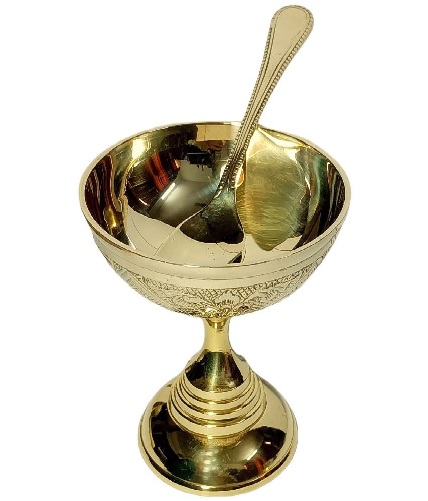     			A & H ENTERPRISES - ICE CREAM CUP /Sweet Dish Bowl Brass Pudding Bowl 150 mL ( Set of 1 )