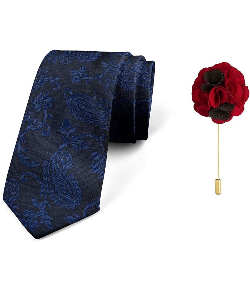     			Axlon Blue Floral Silk Necktie