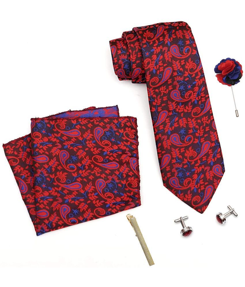     			Axlon Red Floral Silk Necktie