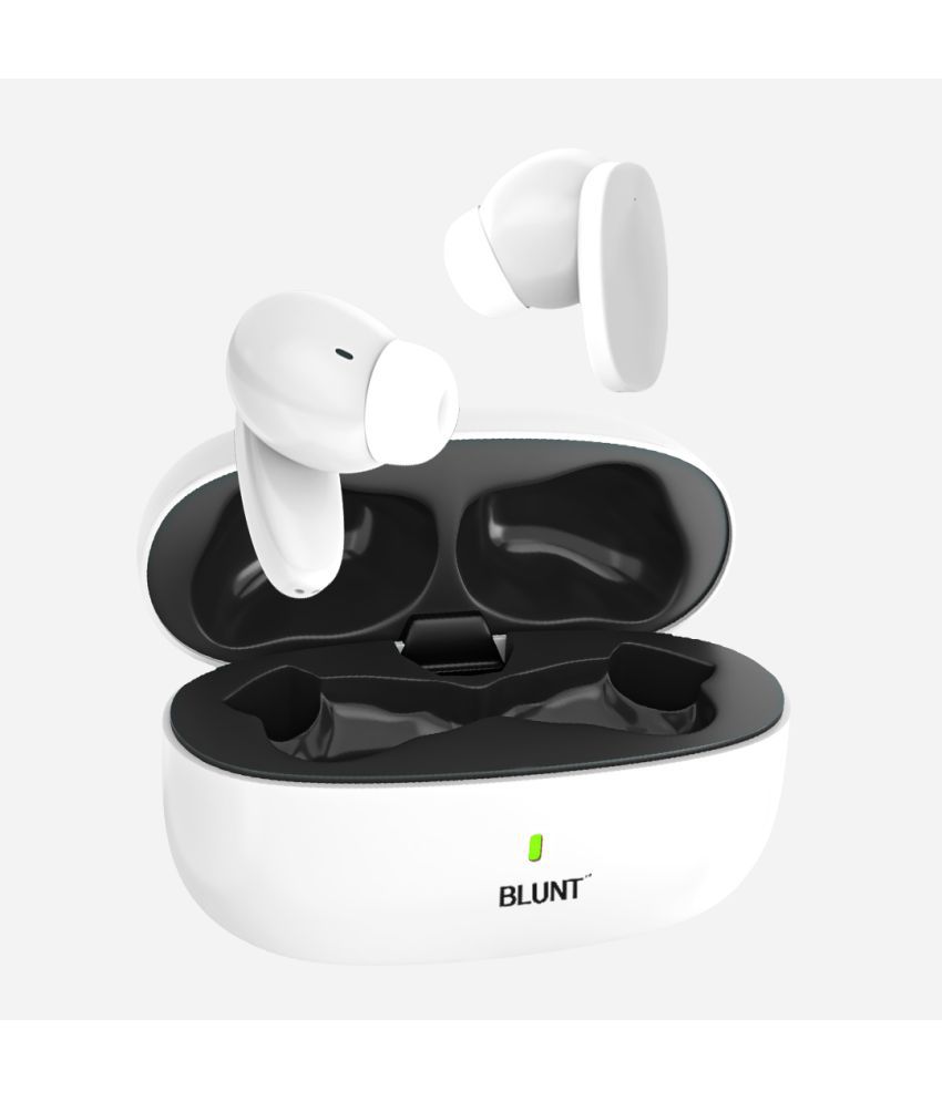     			BLUNT AirMax Earbuds In Ear Bluetooth Earphone 6 Hours Playback Bluetooth IPX5(Splash Proof) Powerfull Bass -Bluetooth V 5.2 White