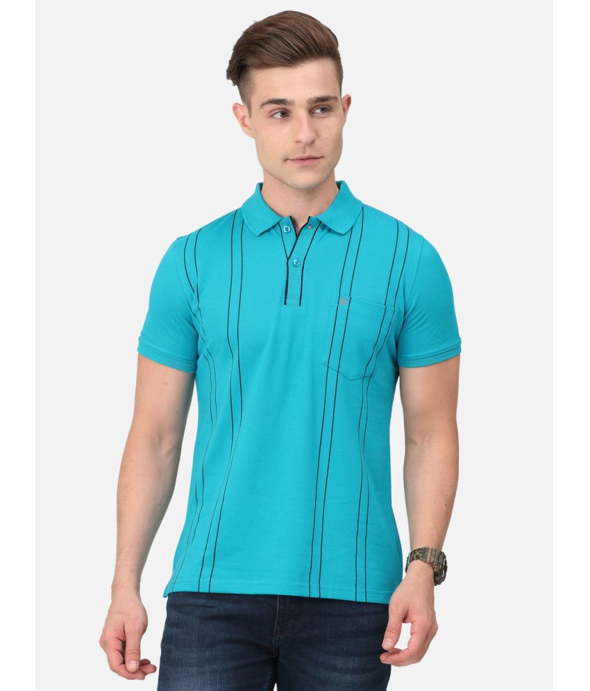     			BULLMER - Turquoise Cotton Blend Regular Fit Men's Polo T Shirt ( Pack of 1 )