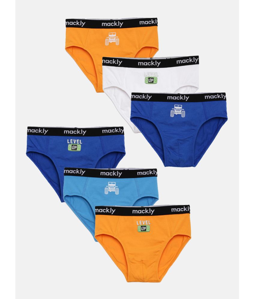     			Mackly - Multicolor Cotton Blend Boys Briefs ( Pack of 6 )