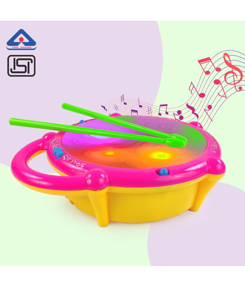     			NHR Gift Gallery Musical Toys for Kids 3D Flash Drums Toys for Kids with Lights & Musical,Good Quality Plastic(Multi Color, Pack of 1)