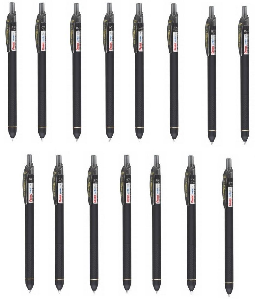     			Pentel Energel Click Bl-437R Black Ink Color 15Pcs Roller Ball Pen (Pack Of 15, Black)