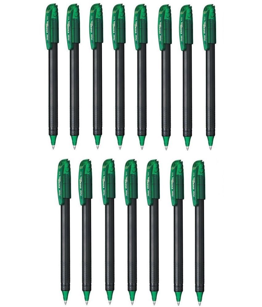     			Pentel Energel Bl-417 Green Ink Color Roller Gel Pen (Pack Of 15, Green)