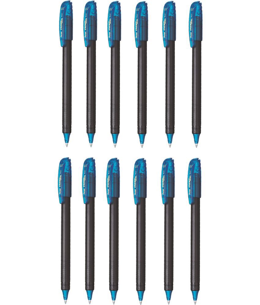     			Pentel Energel Bl-417 Turquoise Blue Ink Color Roller Gel Pen (Pack Of 12, Turquoise Blue)