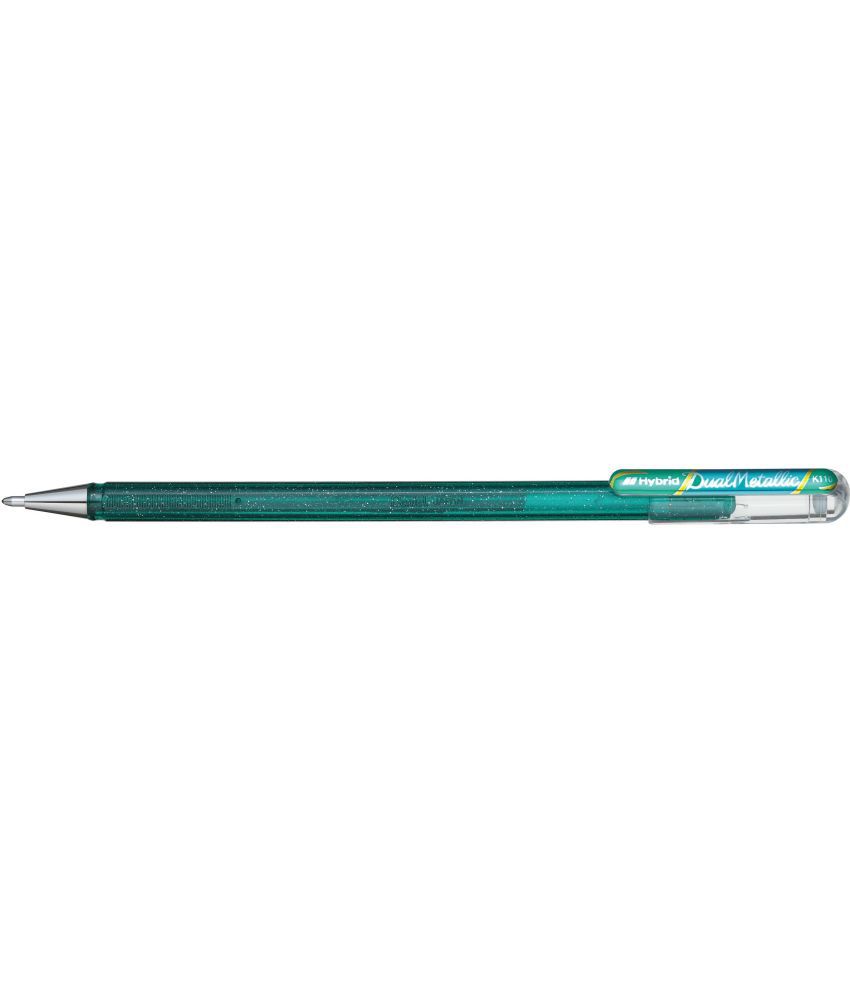     			Pentel Hybrid Dual Metallic Gel Pen (Pack Of 3, Green+Metallic Blue)