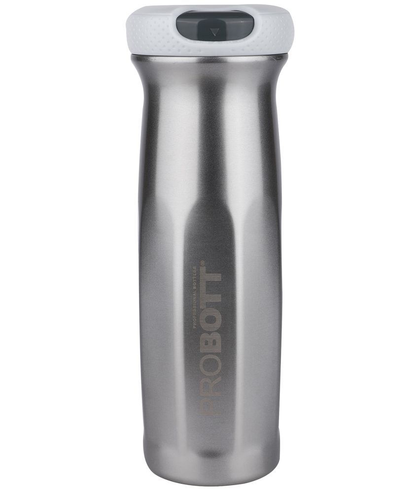     			Probott - Swipe Shaker Silver Water Bottle 600 mL ( Set of 1 )