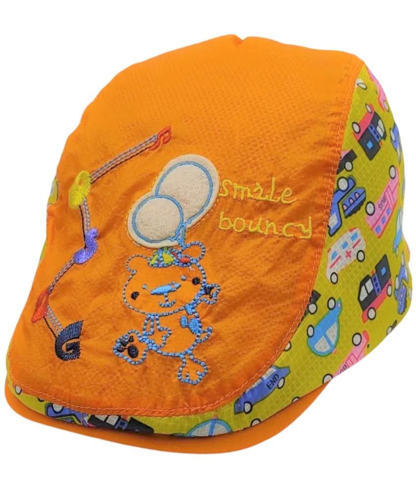     			Zacharias Baby Boy's & Girl's Kids Beret Golf Polyester Cap (06-24 Months) Smile-Bouncy-Orange