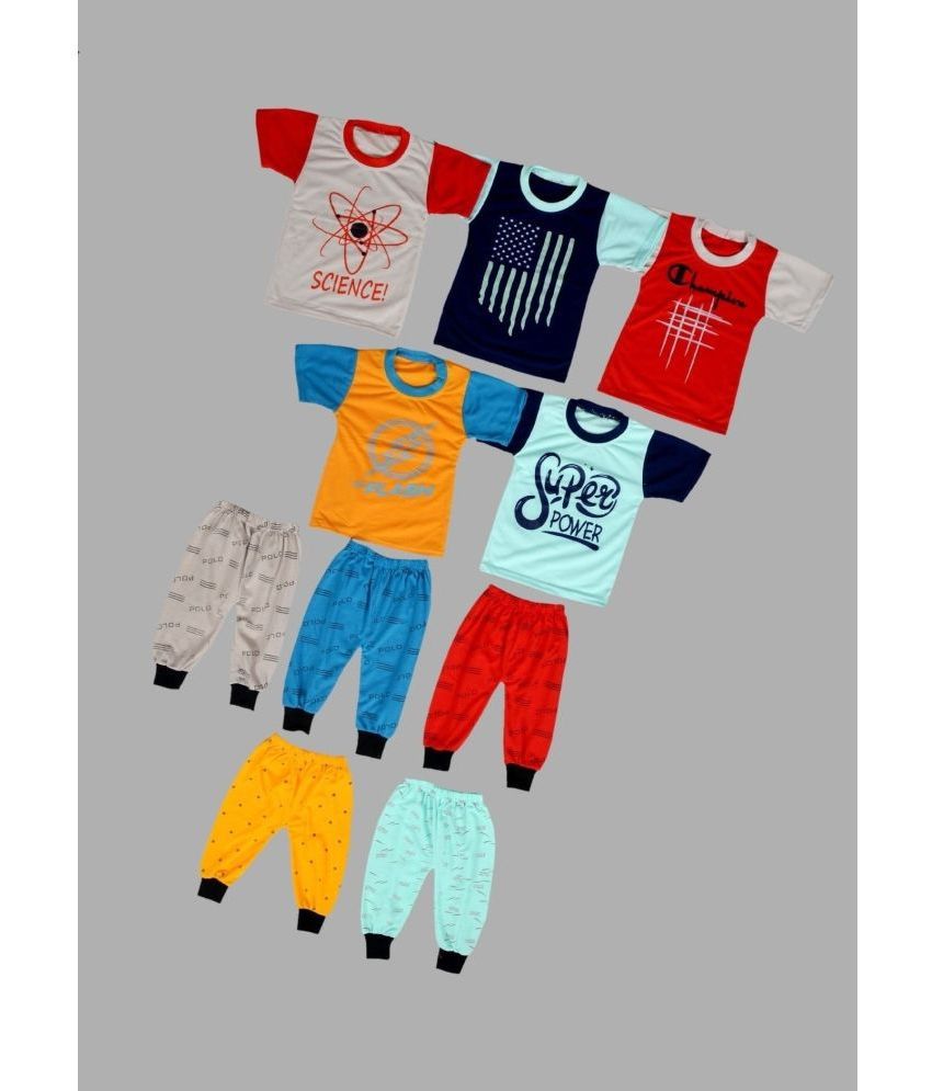     			DIAMOND EXPORTER - Multicolor Cotton Boys T-Shirt & Trackpants ( Pack of 5 )