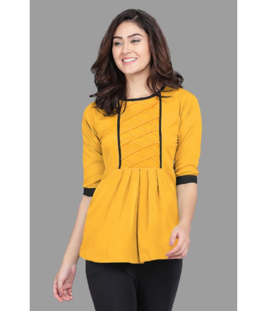     			Sanjana Silk - Yellow Rayon Women's A-Line Top ( Pack of 1 )