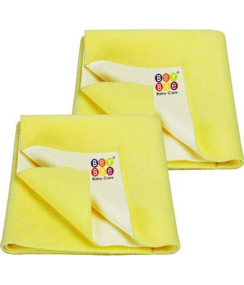     			Beybee - Yellow Laminated Bed Protector Sheet ( Pack of 2 )