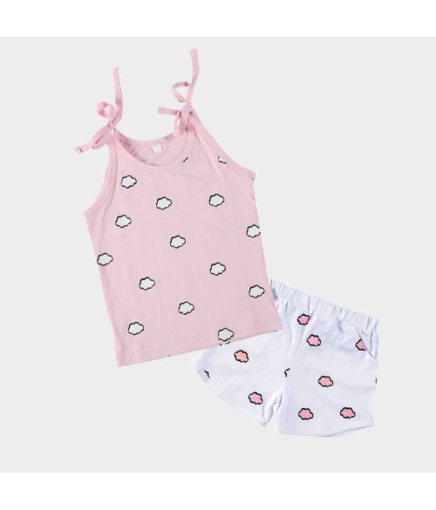     			CATCUB - Pink Cotton Girls Top With Shorts ( Pack of 1 )