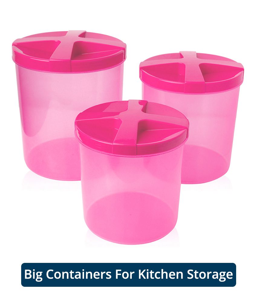     			HOMETALES Multi-Purpose Container 4600ml,3200ml,2200ml,Pink Lid (3U)