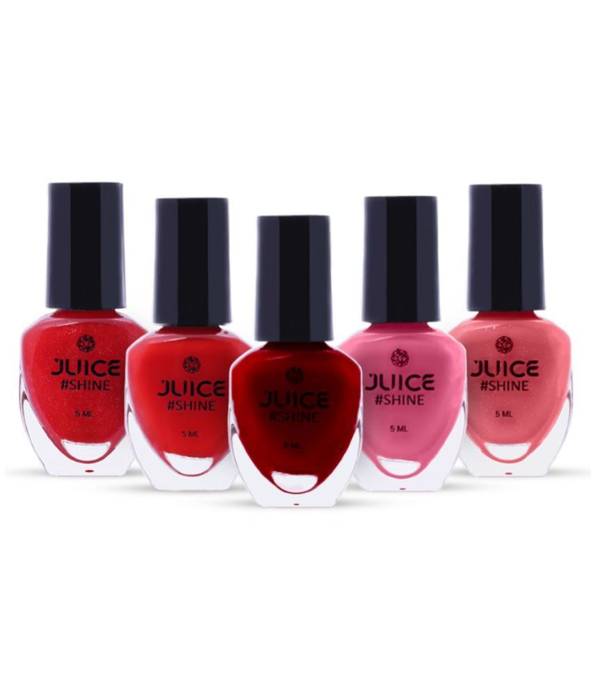     			Juice - Red Glossy Nail Polish ( Pack of 5 )