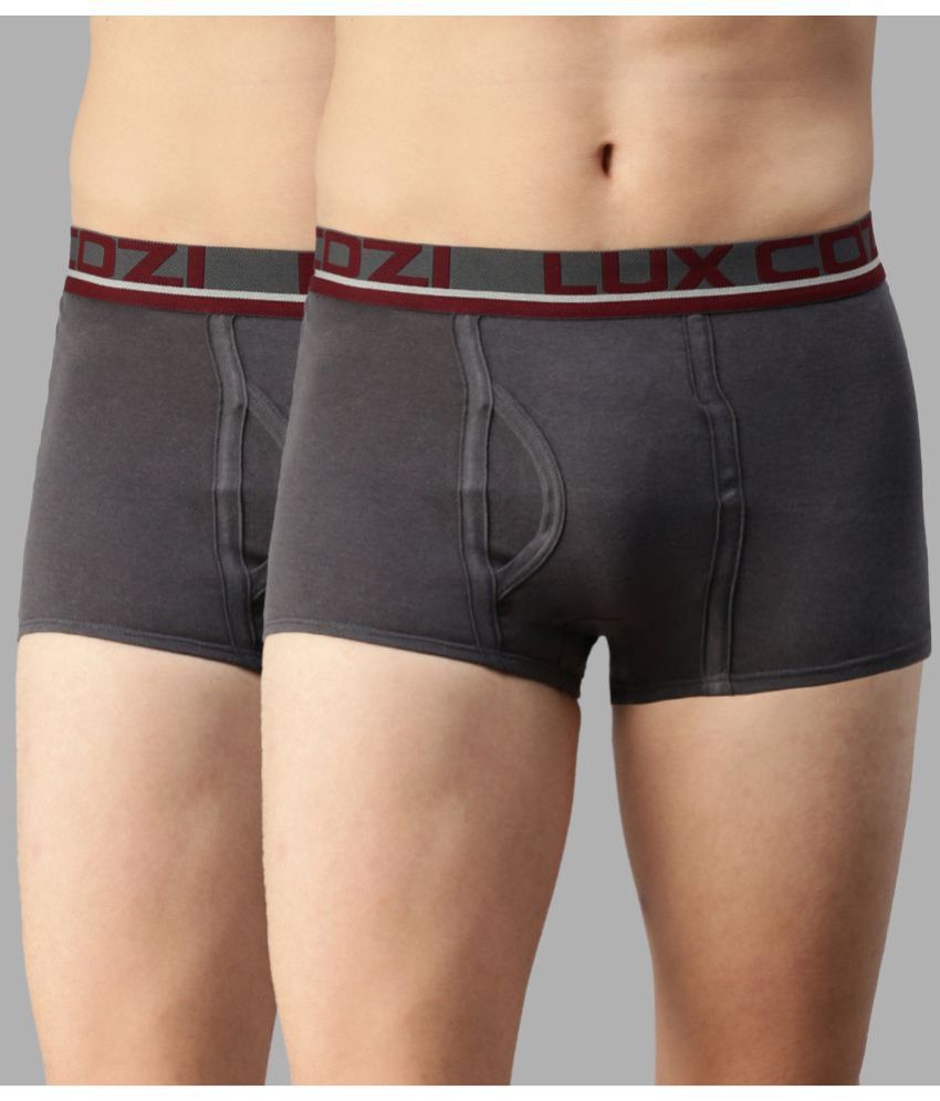     			Lux Cozi - Charcoal Cotton Men's Trunks ( Pack of 2 )
