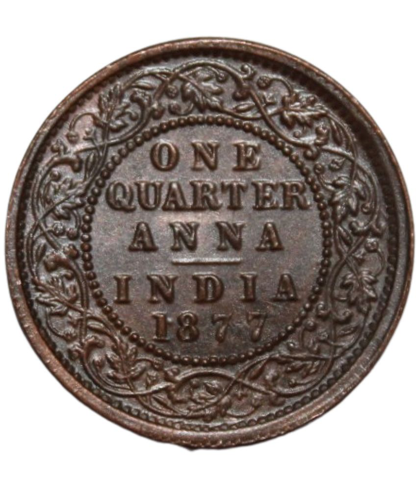     			PRIDE INDIA - 1 Quarter Anna (1877) Victoria Empress 1 Numismatic Coins