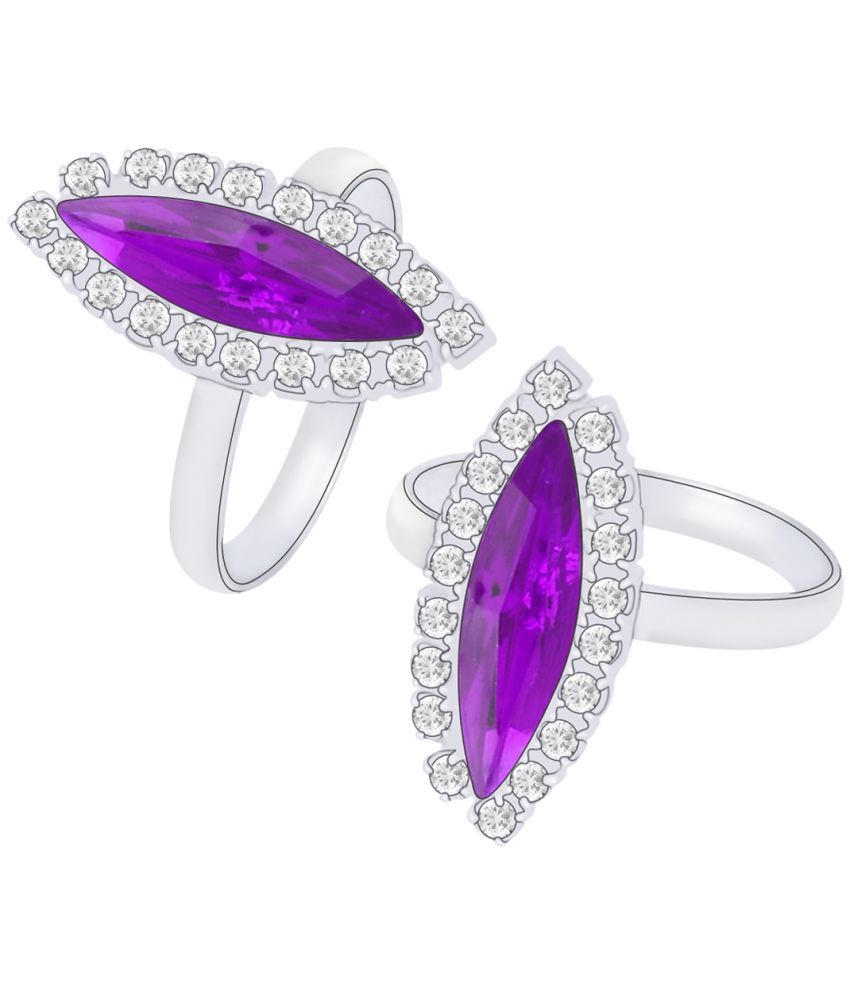     			Silver Shine - Purple Toe Rings ( Pack of 1 )