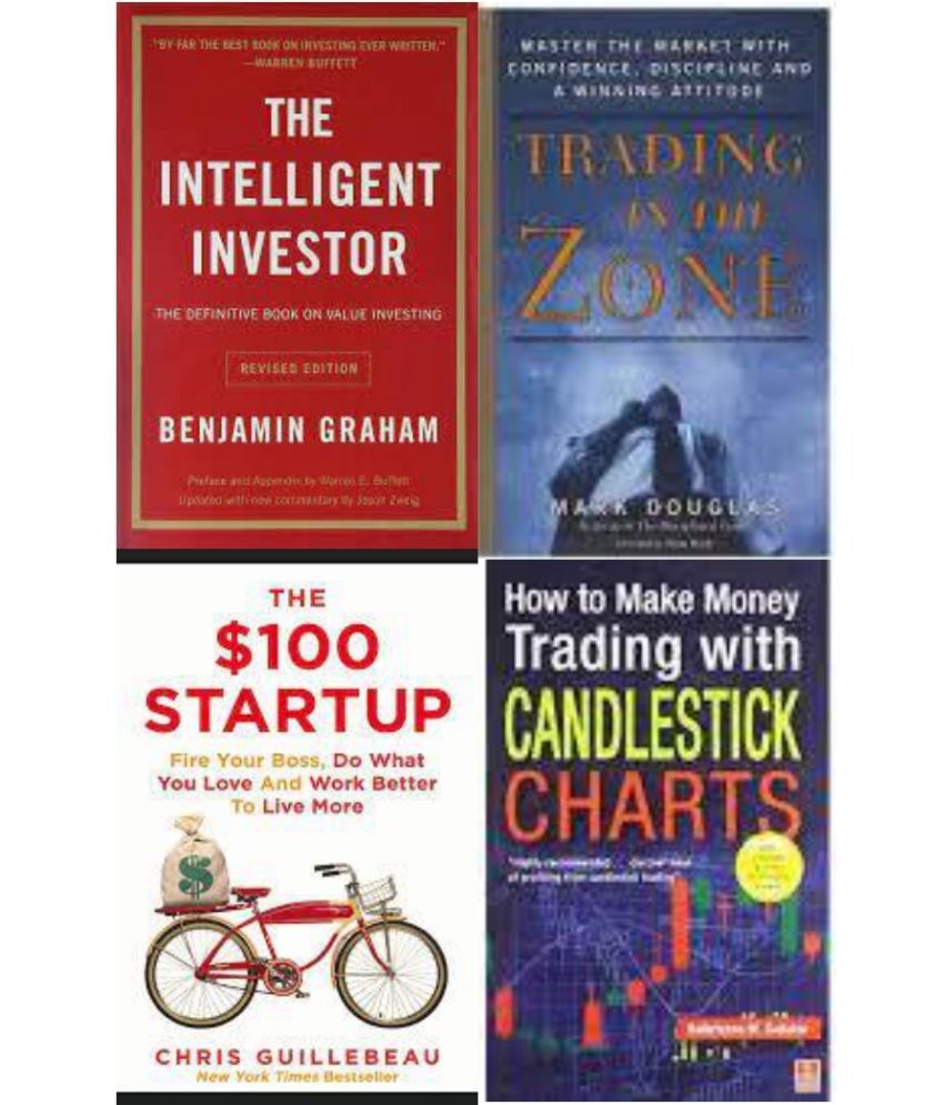     			The Intelligent Investor + Trading in the zone + 100 dollar startup +  How to Make Money Trading with Candlestick Charts