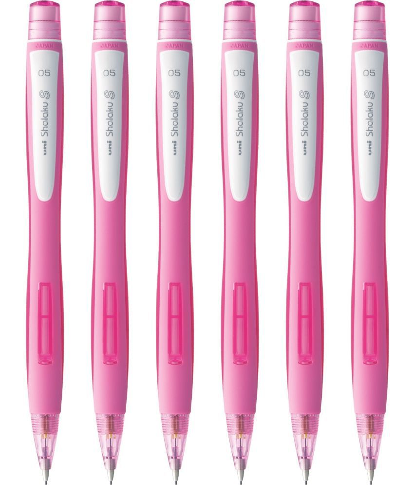     			Uni-Ball Shalaku M5-228 0.5Mm Built In Eraser (Pink Body) Mechanical Pencil (Pack Of 6, Pink)