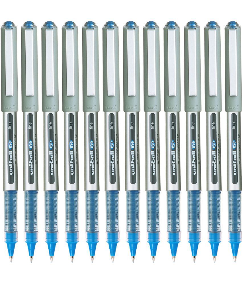     			Uni Ball Eye Ub157 Fine 0.7Mm Blue Roller Ball Pen (Pack Of 12, Blue)