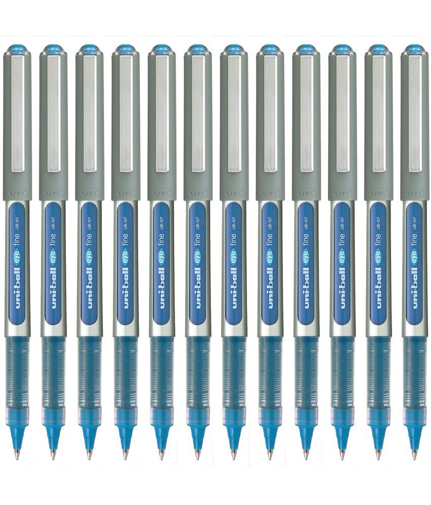     			Uni Ball Ub 157 Eye Roller Ball Pen (Pack Of 12, Light Blue)