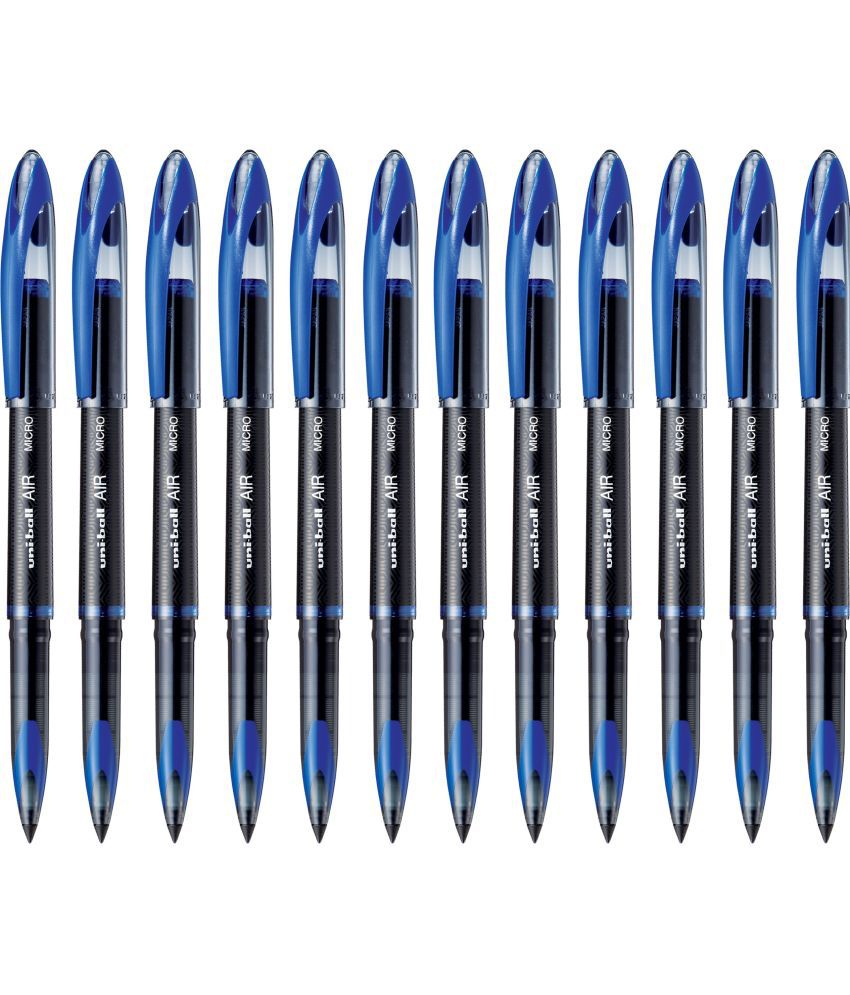     			Uni Ball Air Micro Uba188M 0.5Mm Blue Roller Ball Pen (Pack Of 12, Blue)