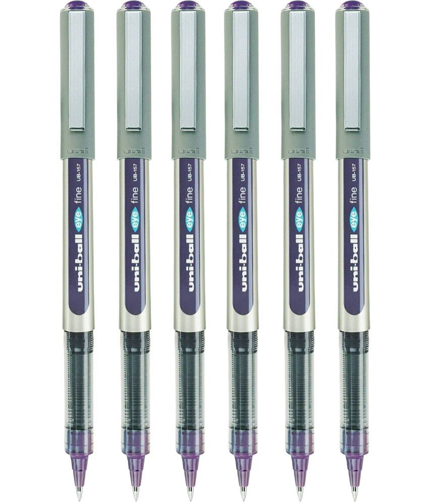     			Uni-Ball Eye Ub157 Fine 0.7Mm Violet Roller Ball Pen (Pack Of 6, Violet)