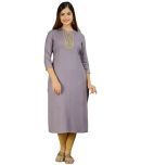 MF Hayat - Grey Rayon Women's Straight Kurti ( Pack of 1 )