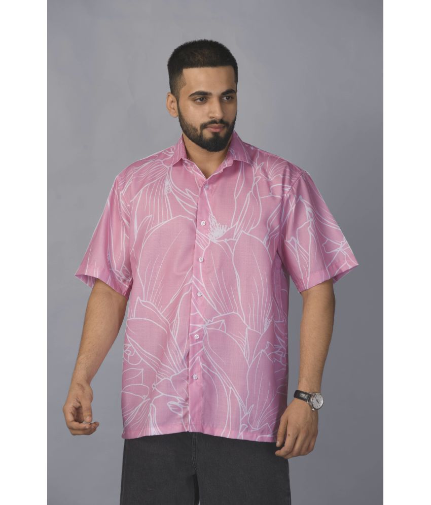     			BROWN BROTHERS - Pink Cotton Blend Oversized Fit Men's Casual Shirt ( Pack of 1 )