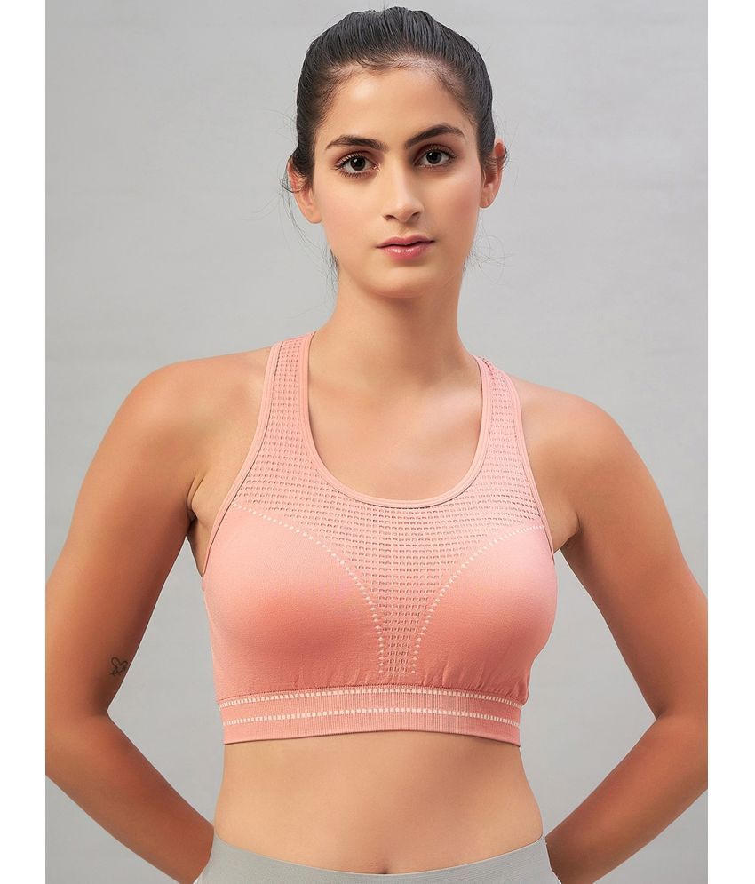     			C9 Airwear - Peach Nylon Lightly Padded Women's Sports Bra ( Pack of 1 )