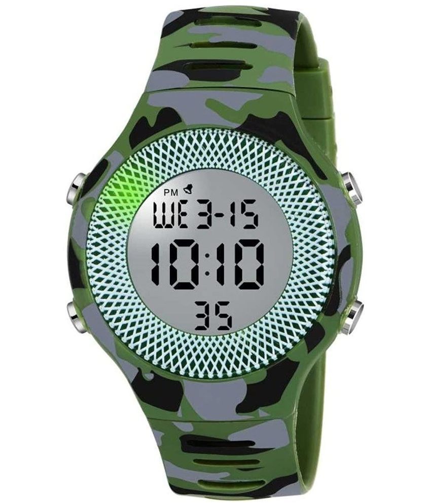     			Cosmic - Green PU Digital Men's Watch