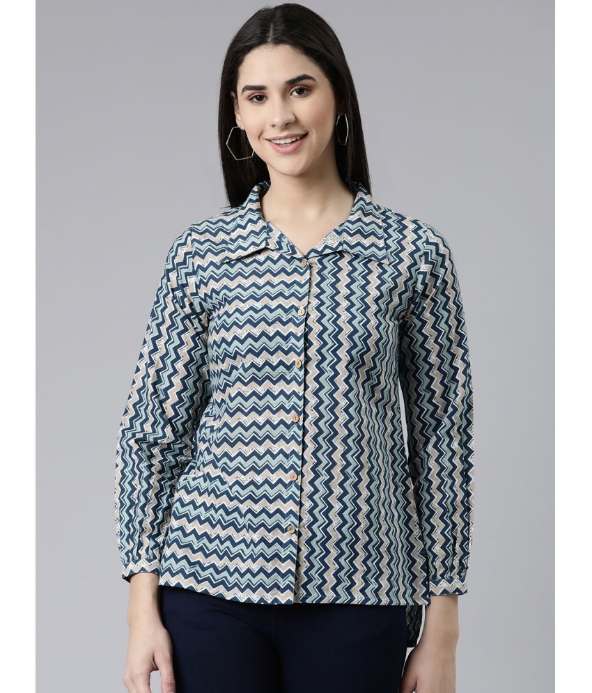     			JAIPUR VASTRA - Multicolor Cotton Women's Shirt Style Top ( Pack of 1 )