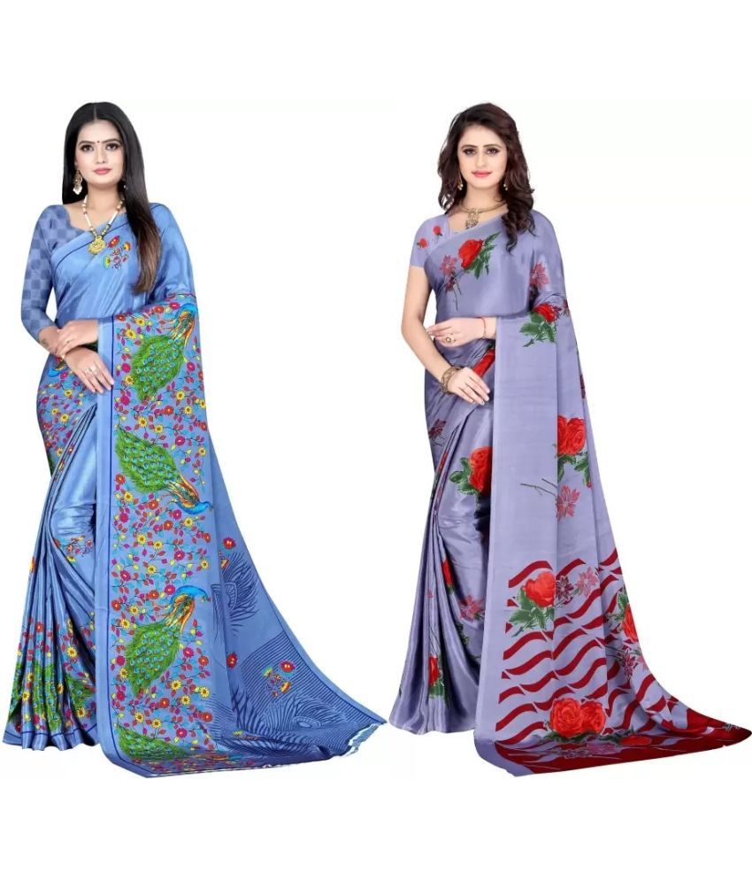     			LEELAVATI - Multicolor Crepe Saree With Blouse Piece ( Pack of 2 )