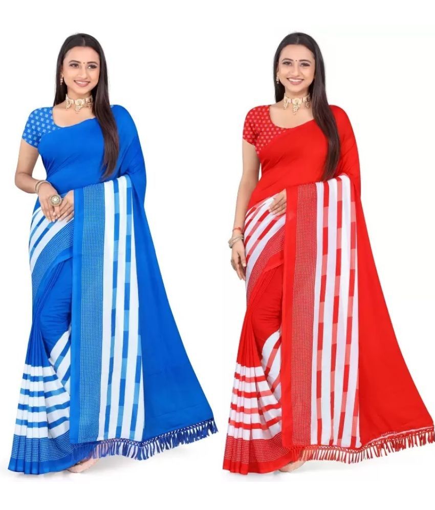     			LEELAVATI - Multicolor Georgette Saree With Blouse Piece ( Pack of 2 )