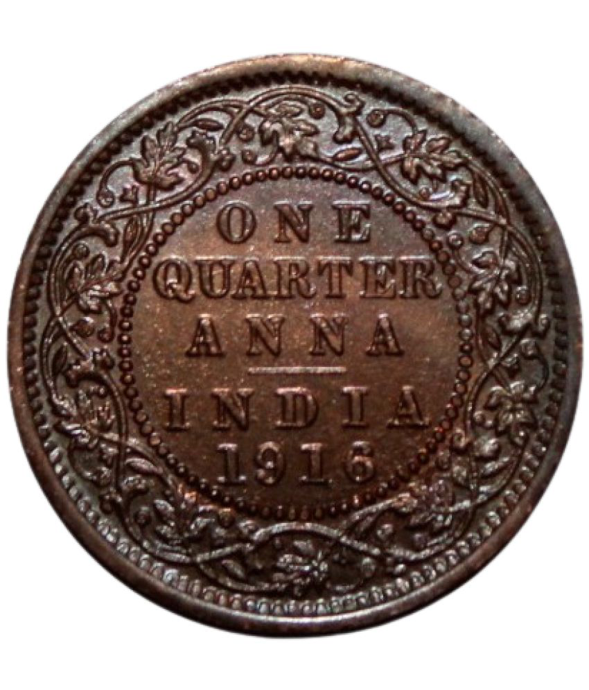     			PRIDE INDIA - 1 Quarter Anna (1916) George V 1 Numismatic Coins