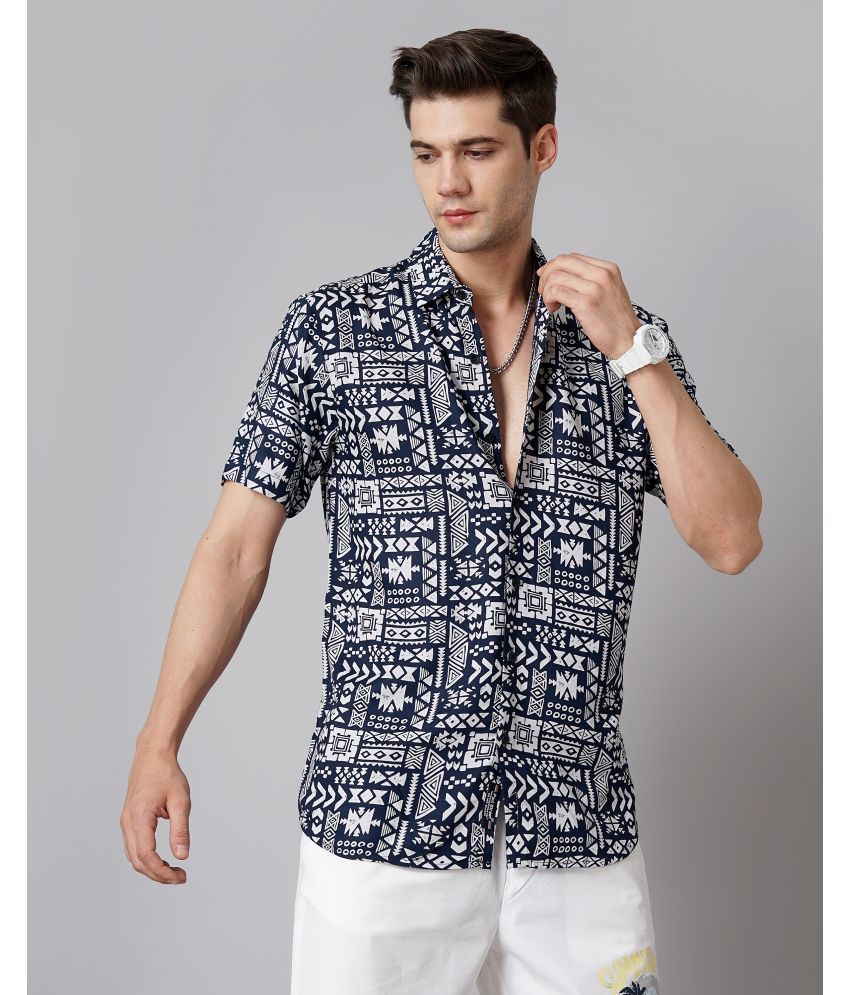     			Paul Street - Navy Blue Rayon Slim Fit Men's Casual Shirt ( Pack of 1 )