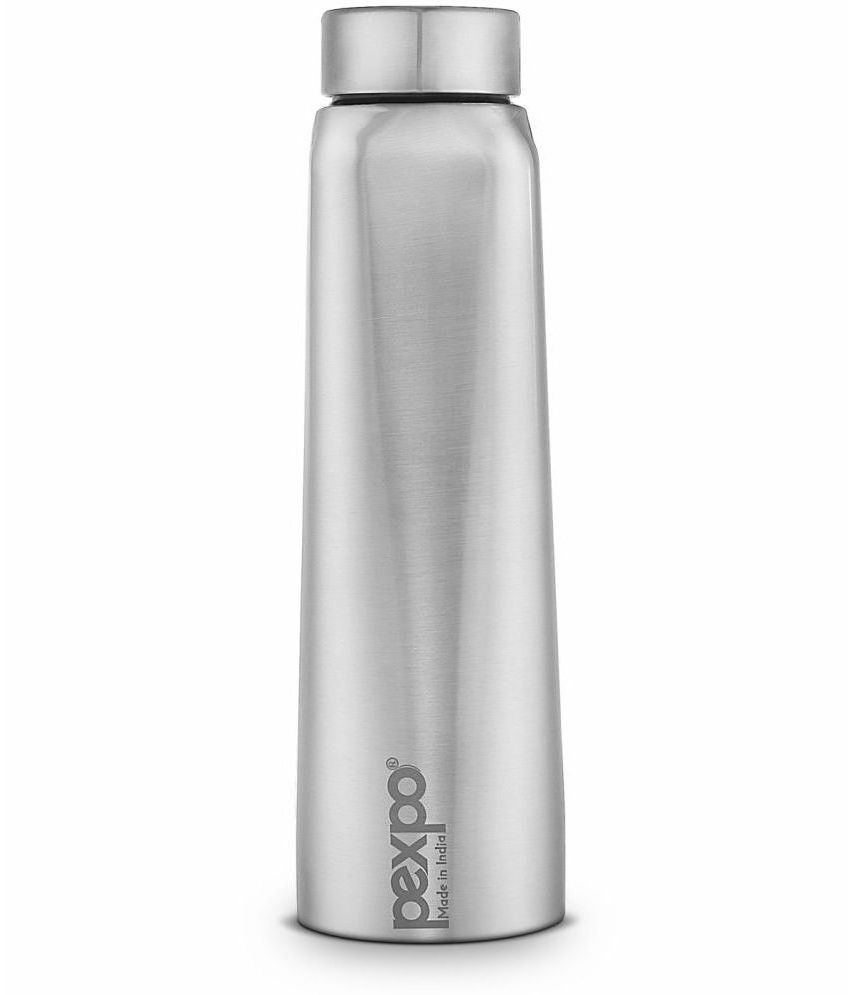     			PEXPO 750 ml Stainless Steel Fridge Water Bottle, Steel Cap (Set of 1, Silver, Vertigo)