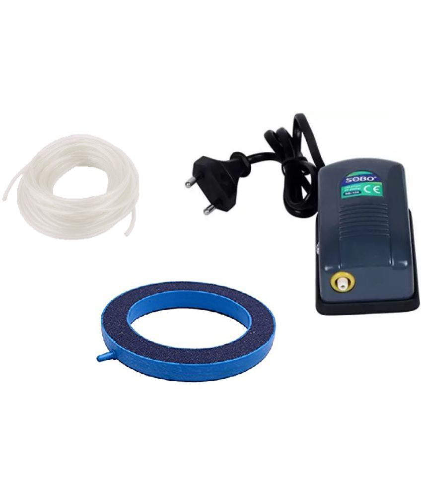     			Sobo SB-108 Air Pump With Ring Air Stone And 1.5m Air pipe Combo - Plastic Pump Air
