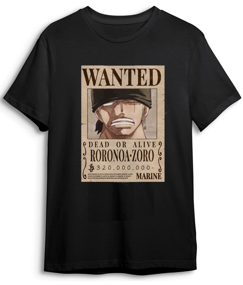     			Zoro Bounty Wanted T-Shirt Anime Black Cotton Tshirt Unisex - StadiumEX