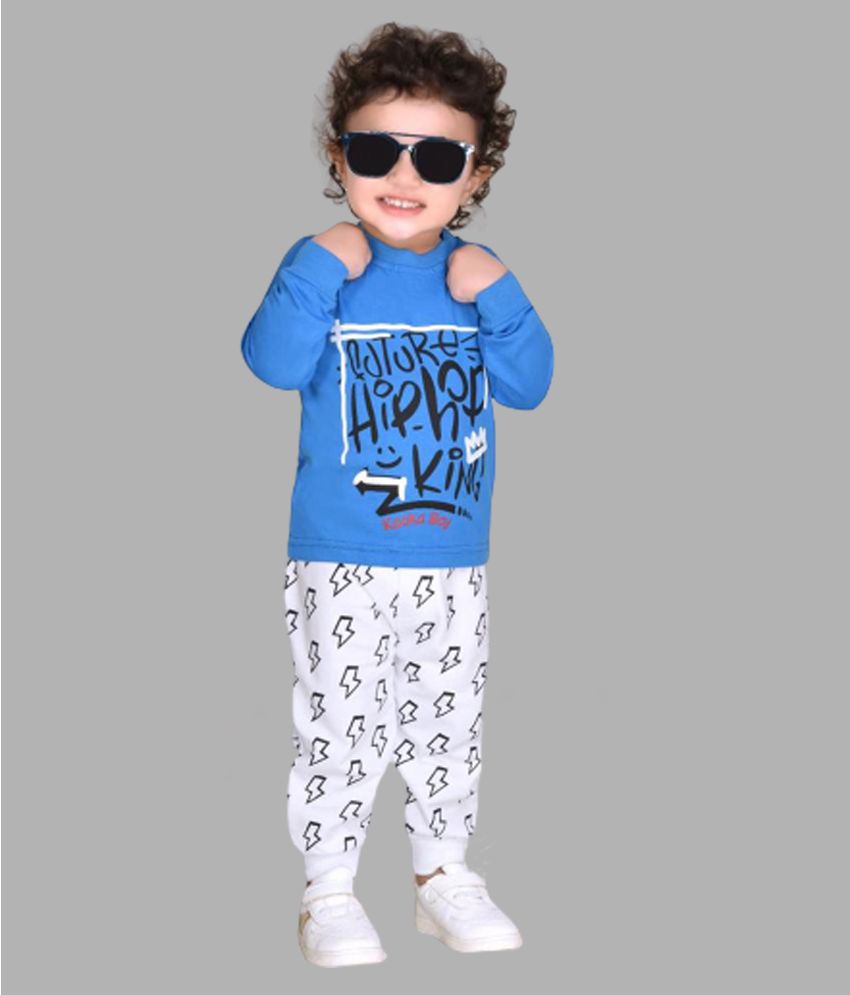     			kooka kids - Blue Cotton Blend Baby Boy T-Shirt & Pyjama Set ( Pack of 1 )