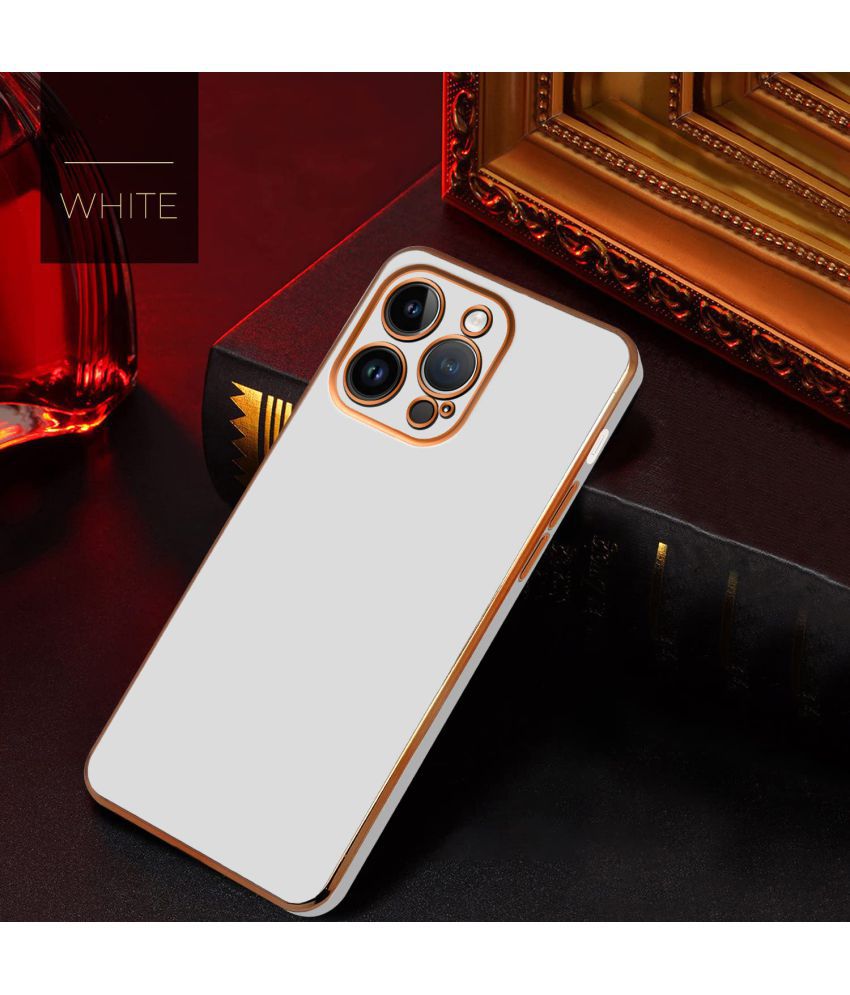     			Bright Traders - White Silicon Silicon Soft cases Compatible For Iphone 14 pro ( Pack of 1 )