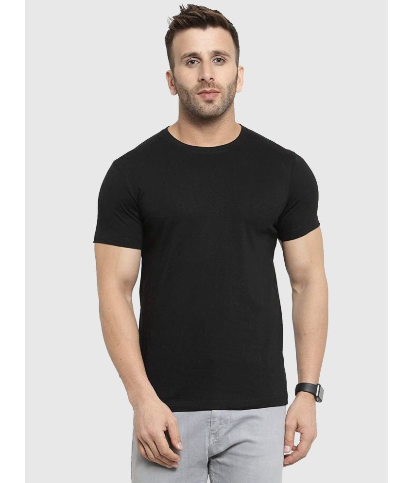     			COLOR TRIBES - Black Cotton Regular Fit Men's T-Shirt ( Pack of 1 )