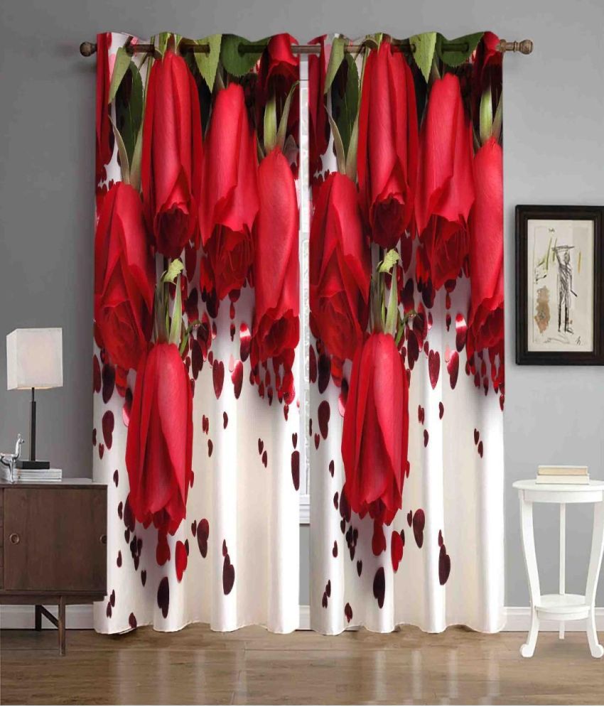     			Koli collections - Off White Polyester Printed Door Curtain ( Pack of 2 )