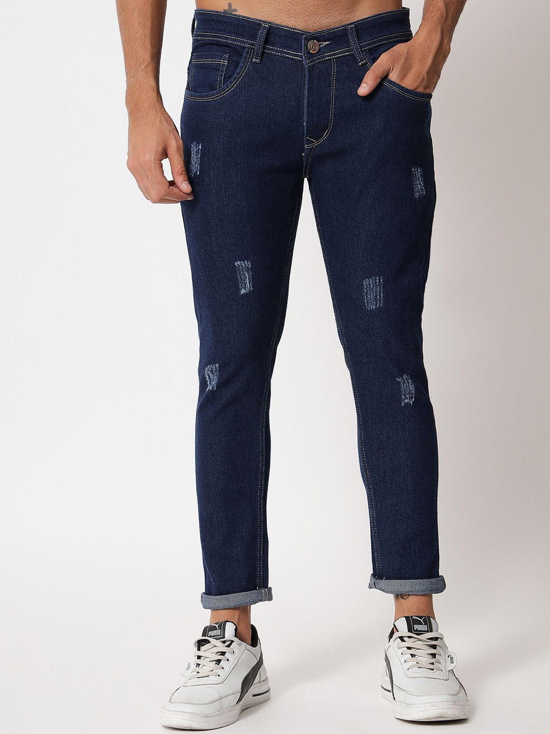 PODGE - Dark Blue Denim Slim Fit Men's Jeans ( Pack of 1 )