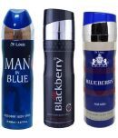 St Louis - MAN IN BLUE, BLUE BERRY ,BLACKBERRY Deodorant Spray for Women,Men 600 ml ( Pack of 3 )